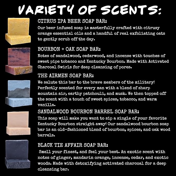BLUEBYRD Soap - Men's Variety Pack Bourbon Soap Bars | Natural Skin Care - Image 3