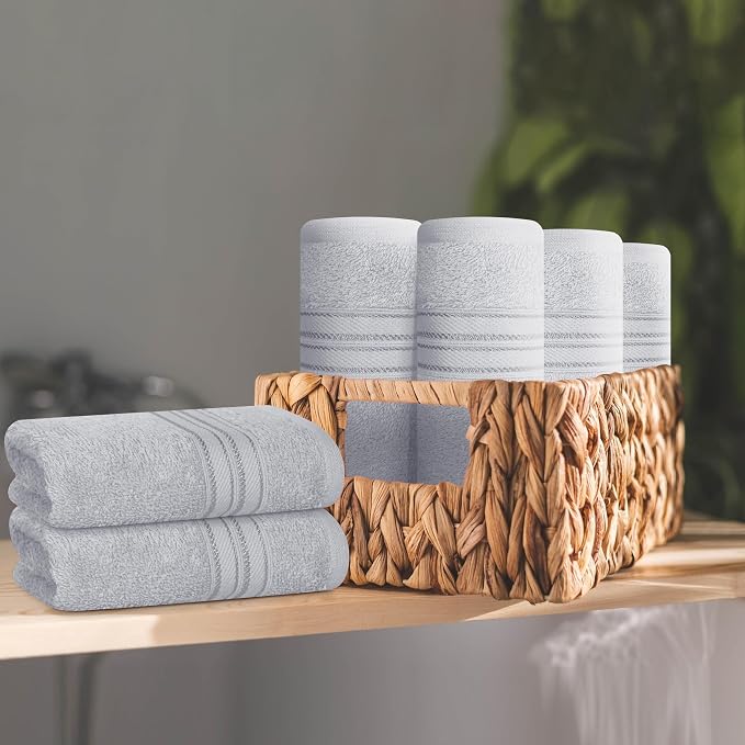 BOUTIQUO Ultra Soft Cotton Washcloths, Contains 12 Piece Face Cloths 12x12 inch - Image 3