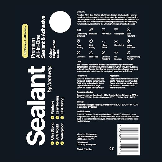 Bright White Kitchen & Bathroom Sealant & Adhesive Hybrid Polymer | Superior to - Image 8