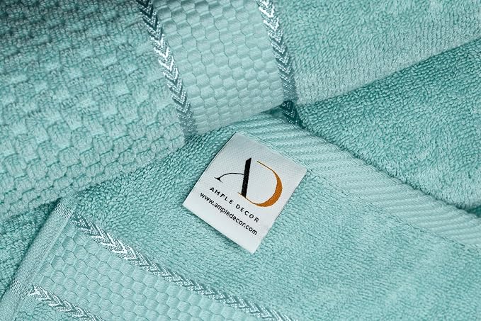 Ample Decor Bath Towels for Bathroom Set of 16 100% Cotton Popcorn Textured - Image 6