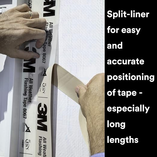 3M All Weather Flashing Tape 8067, 12 in x 75 ft, 1 Roll, Adhesive Backed Split - Image 5