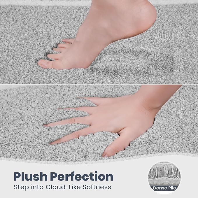 PURRUGS Bathroom Rug Non-Slip Machine Washable 20" x 24" U-Shaped, Super - Image 3