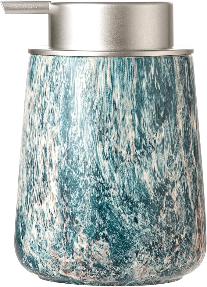 Enra Ceramic Hand Soap Dispenser, 12 oz Blue Lotion Dispenser Bathroom Liquid by Enra