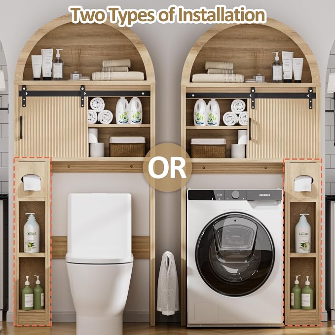 Spurgehom Over The Toilet Storage Cabinet, Bathroom Shelf Organizer Freestanding - Image 6
