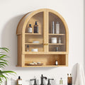 Large Arched Wall Cabinet with Acrylic Door, Large Wooden Wall Mounted Bathroom by MoomJiee