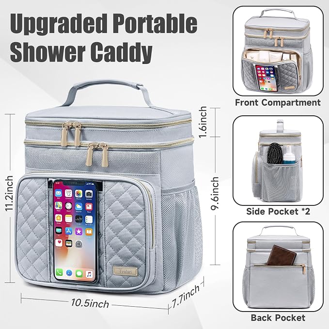 Large Toiletry Bag for Women Men, Bathroom Bag, Water Resistant Shower Bag - Image 4
