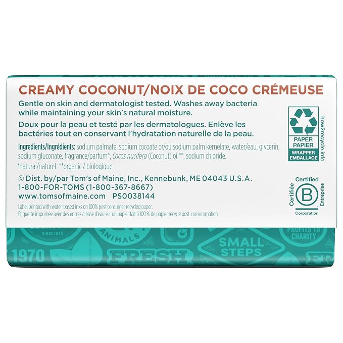 Tom's of Maine Natural Beauty Bar Soap, Creamy Coconut - Image 9