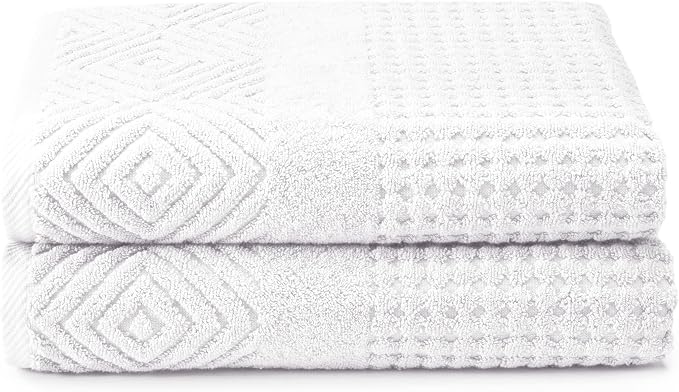 Texere 100% Organic Cotton Diamond Jacquard 700 GSM Luxury Bath Towel Sets by TexereSilk
