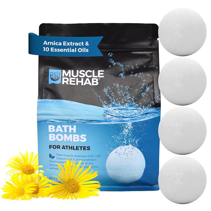 Epsom Salt Bath Bombs with Arnica | Magnesium Recovery Soak by MuscleRehabSportsRecovery
