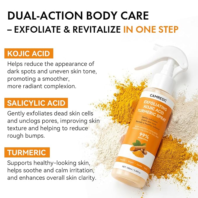 Keratin Care Kojic Acid Turmeric Exfoliating Body Spray - Image 5