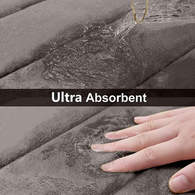 Buganda Memory Foam Bath Mat, Ultra Soft and Non-Slip Bathroom Rugs, Water - Image 4