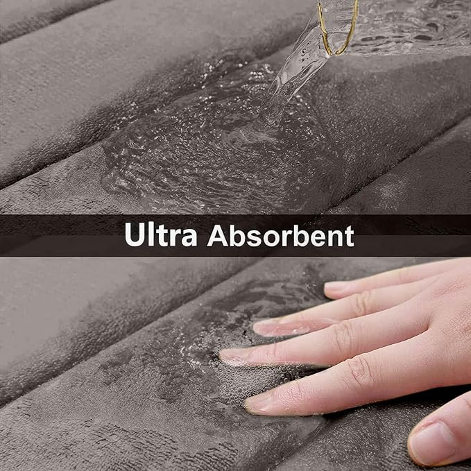 Buganda Memory Foam Bath Mat, Ultra Soft and Non-Slip Bathroom Rugs, Water - Image 4