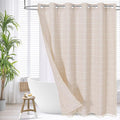 MitoVilla No Hooks Needed Boho Farmhouse Shower Curtain by MitoVilla