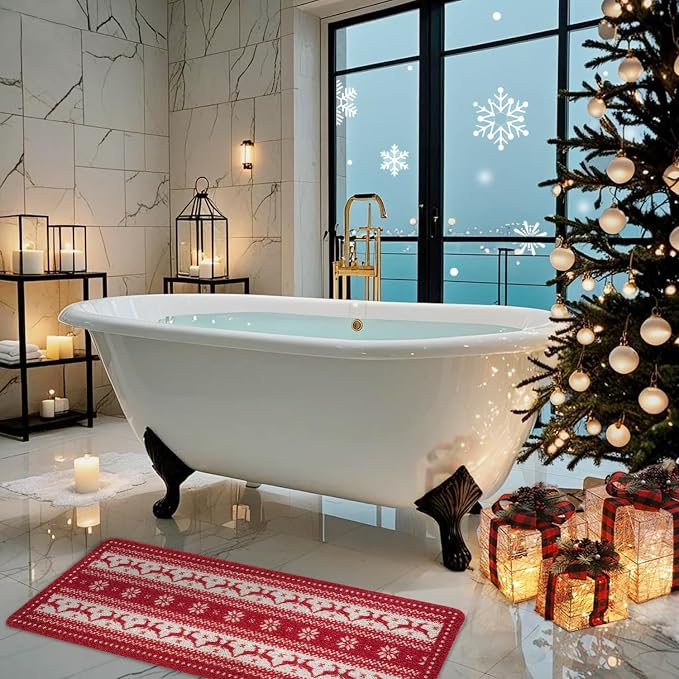 Christmas Non-Slip Bathtub Mat, Anti Slip Shower Mat, Fast Drying Bathtub Mats - Image 3