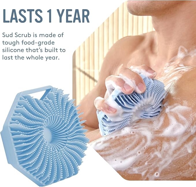 Sud Scrub® Antimicrobial Silicone Body Scrubber, Exfoliating Body Scrubber - Image 4