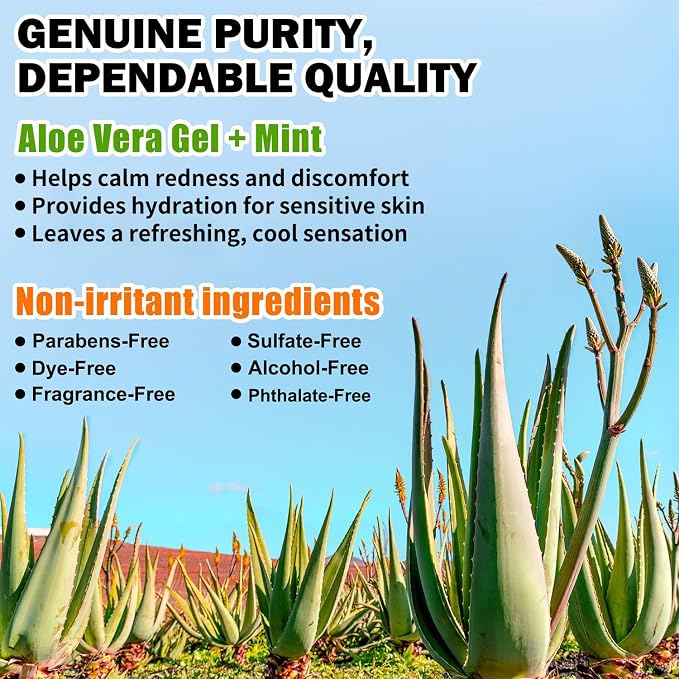 Pure & Organic Aloe Vera Gel for Sunburn Relief, After Sun Lotion for Face & - Image 2