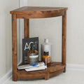HOLANA 18" Acacia Wood Corner Shower Bench, Corner Shower Stool, Bath Stool by HOLANA