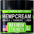 Hemp Cream - Maximum Strength - Natural Hemp Oil Extract Gel Rub - Glucosamine by Arvesa