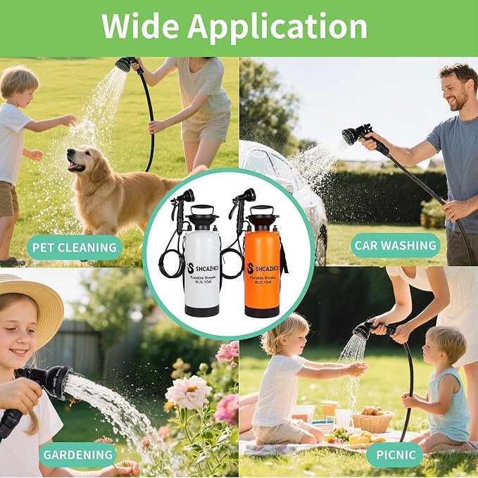 2.1 Gallon/8L Portable Shower, 10 Spray Modes, No Power Needed, Insulated - Image 7