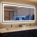 ISKM Framed LED Mirror for Bathroom 60"x28", Dimmable LED Bathroom Mirror by ISKM-IStillKeepMovin