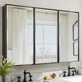 48x30 Black Medicine Cabinet by QUEENFUN