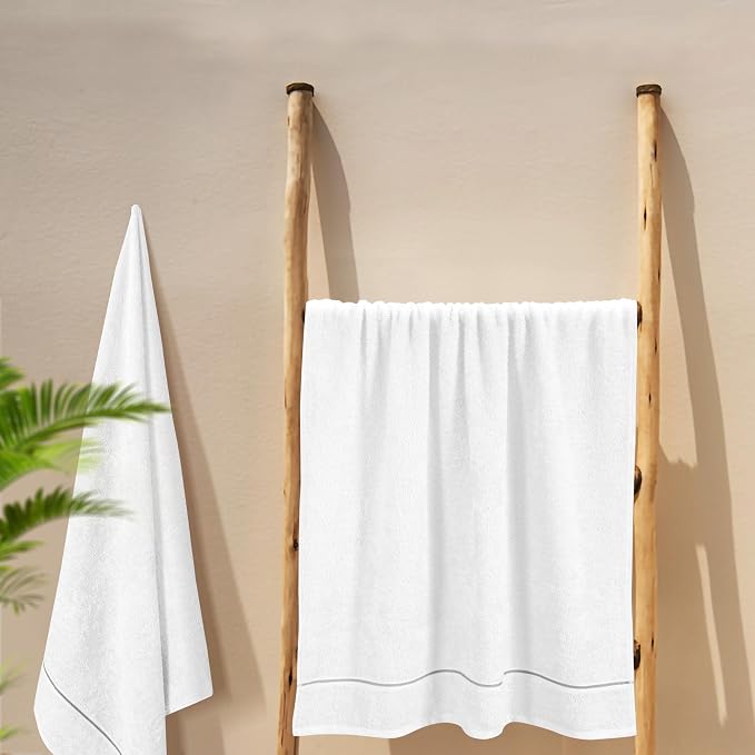 MyOwn Cotton 2 Pack Oversized Bath Towel Set 28x55 inches, Large Bath Towels - Image 5