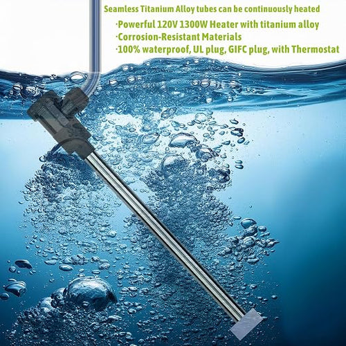1300W Titanium Fully Submersible, Portable Pool & Hot Tub Electric immersion - Image 2