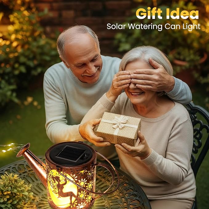 Solar Cat Watering Can Lights, Outdoor Cat Hanging Solar Lights Lantern - Image 7
