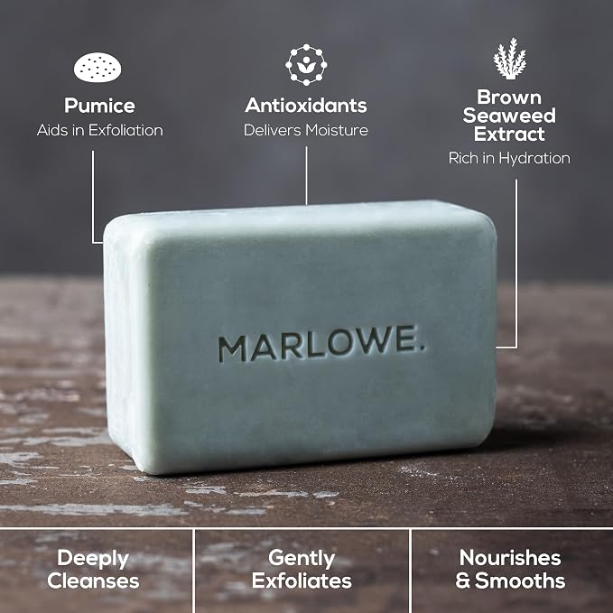 MARLOWE. No. 108 Lightly Exfoliating Soap Bar, 7oz Polishing, Moisturizing & - Image 7