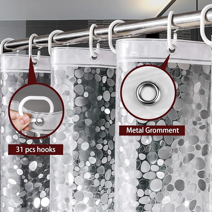 zokyer Clawfoot Tub Shower Curtain Wrap Around Claw Foot Surround Round Clear - Image 3