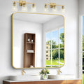 BONEWEI Gold Bathroom Mirror, 48x48 inch Wall Mirror by BONEWEI