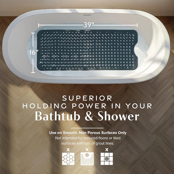 SlipX Solutions Power Grip Bathtub Safety Mat | Precision Grip Technology - Image 3
