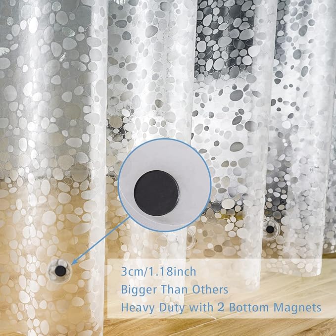 UFRIDAY Stall Shower Curtain Liner 36x72 Inch, EVA Plastic Waterproof Shower - Image 4