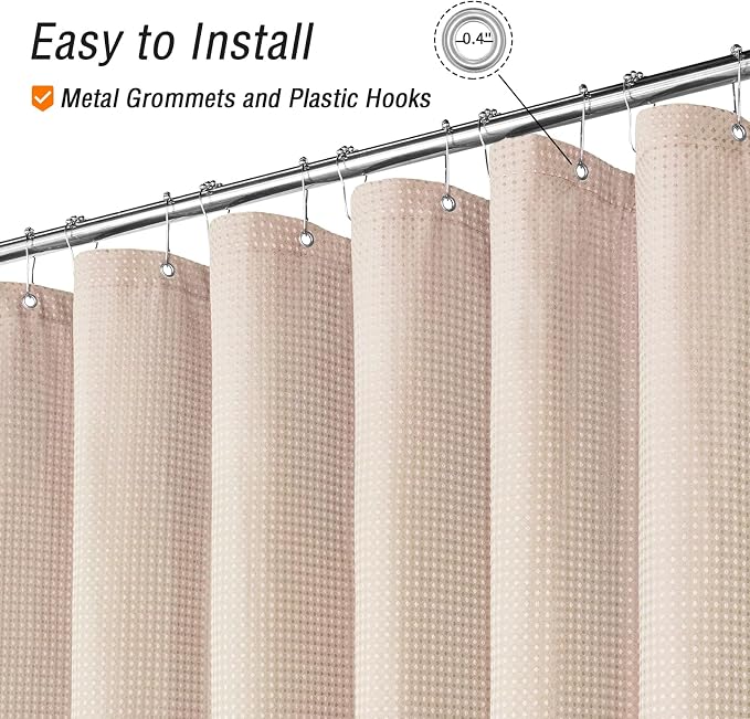 Gibelle Small Stall Shower Curtain 36 x 72, Narrow Half Waffle Weave Textured - Image 4