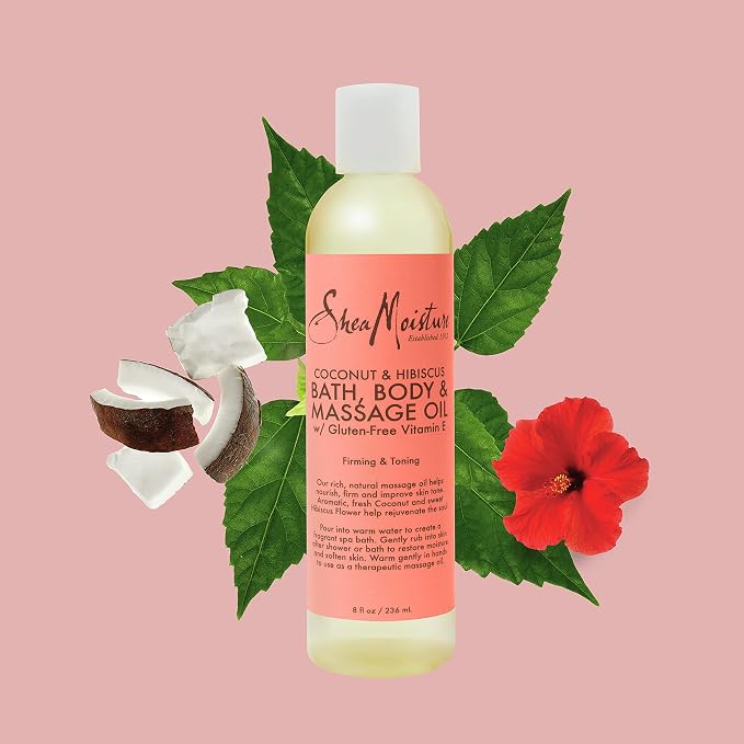 Shea Moisture Coconut & Hibiscus Massage Oil and Body Oil - Image 9