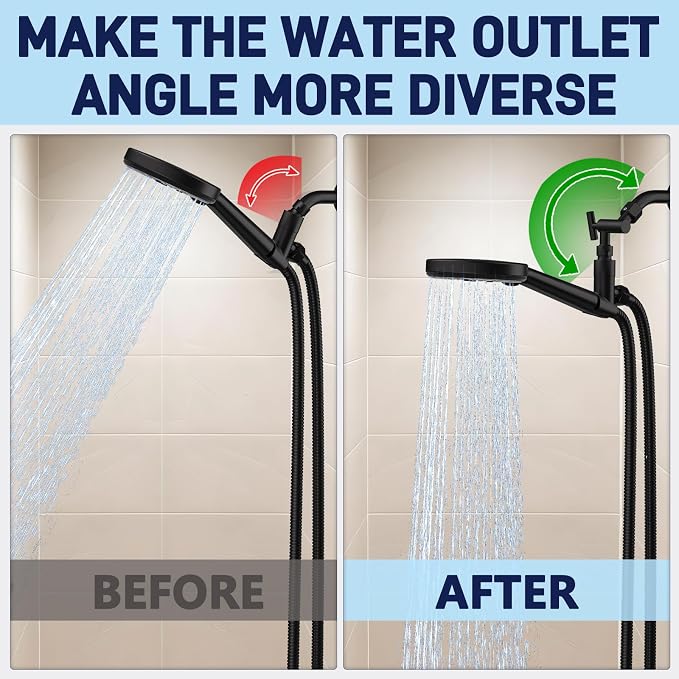 YDmeet All Metal Shower Head Adapter, 360 ° Adjustable Shower Head Extension - Image 3