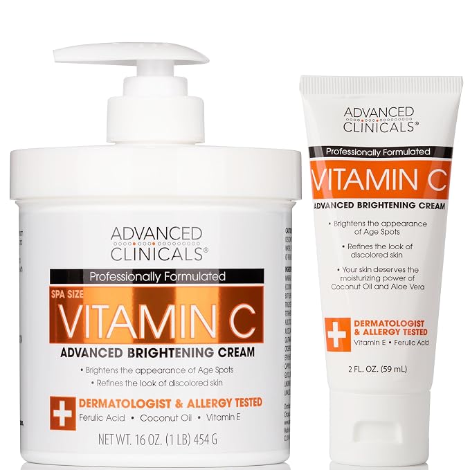 Advanced Clinicals Vitamin C Cream Visibly Brightening Body Lotion | Vitamin C by AdvancedClinicals