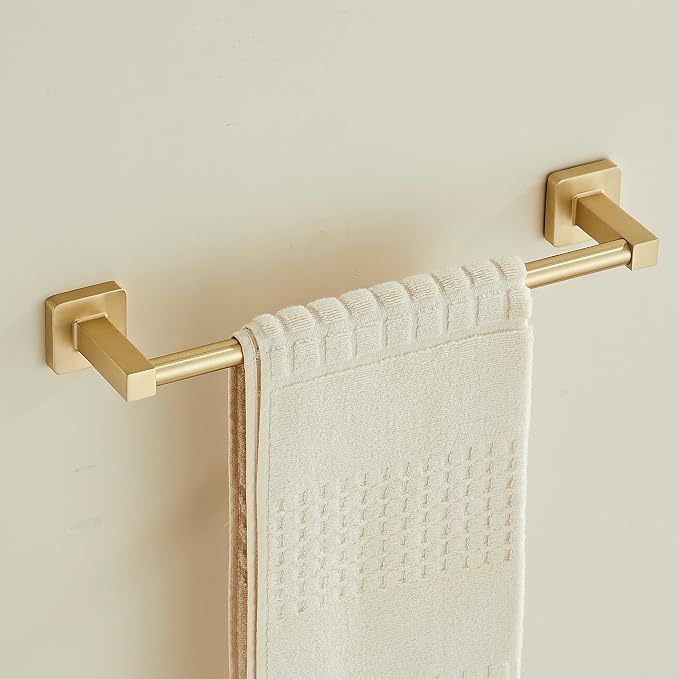 Wall Mounted Towel Rack for Bathroom, 12 Inch Brushed Light Gold Towel Bar - Image 2