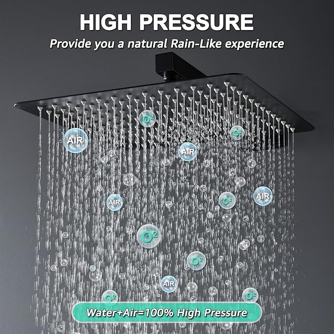 KOJOX 12 Inch Black Shower System - Image 2