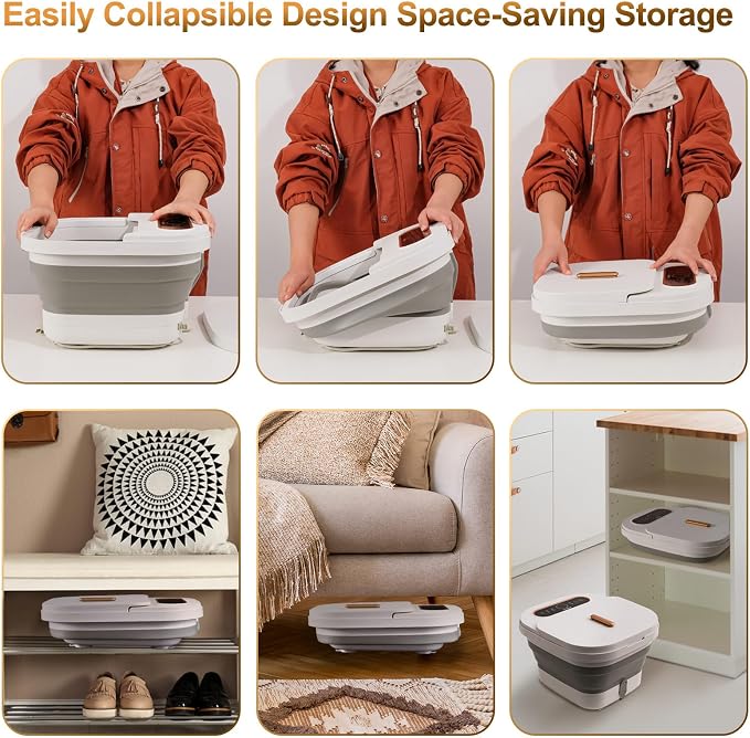 Collapsible Foot Spa Bath with Heat, Touch Screen, Remote Control, Massage - Image 5