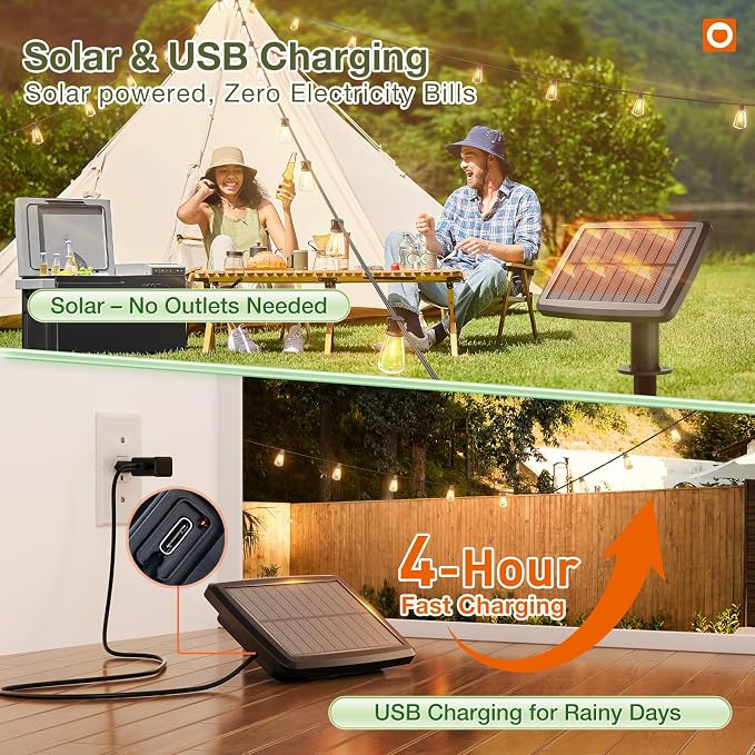 addlon 54 FT Solar String Lights Waterproof, Patio Lights Solar Powered - Image 4