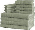 Mosobam Luxury Turkish 12pc XL Towel Set 35X70 16X30 13X13 Seagrass Green 700 by Mosobam