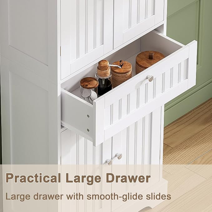 ChooChoo 51" H Tall Bathroom Floor Cabinet, Modern Bathroom Storage Cabinet - Image 6