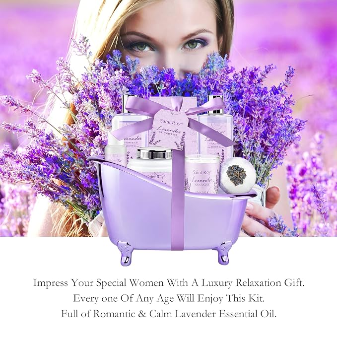 Lavender scented gifts for mom Spa Gift Baskets for Woman - Image 3