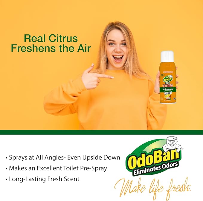OdoBan 360-Degree Continuous Spray Natural Oil Real Citrus Orange Air Freshener - Image 9