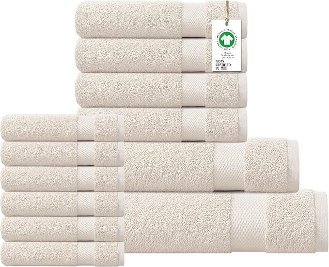 Delara 100% Organic Cotton Towels 650 GSM Plush Feather Touch Quick Dry Towel by Delara