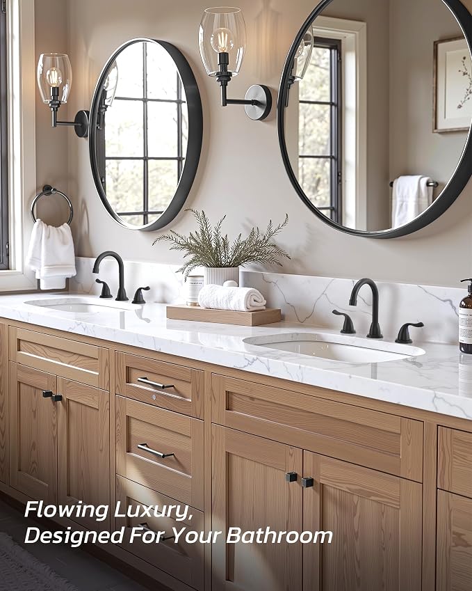 Matte Black Bathroom Faucet 3 Hole - Image 2