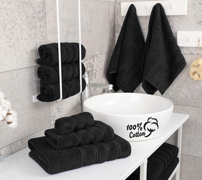 American Soft Linen Luxury 6 Piece Towel Set, 2 Bath Towels 2 Hand Towel 2 - Image 3