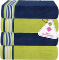 CASA COPENHAGEN He & She 4 Pieces Large Bath Towel Set- Violet Indigo + Teal by CASACOPENHAGEN