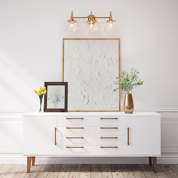 KSANA Gold Bathroom Light Fixtures, 22.5'' Modern Plating Brass Vanity Lights - Image 7